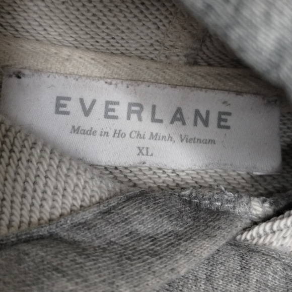 Everlane 100% Human Typography Gray Pullover Hoodie Sweatshirt Size XL - Picture 4 of 5